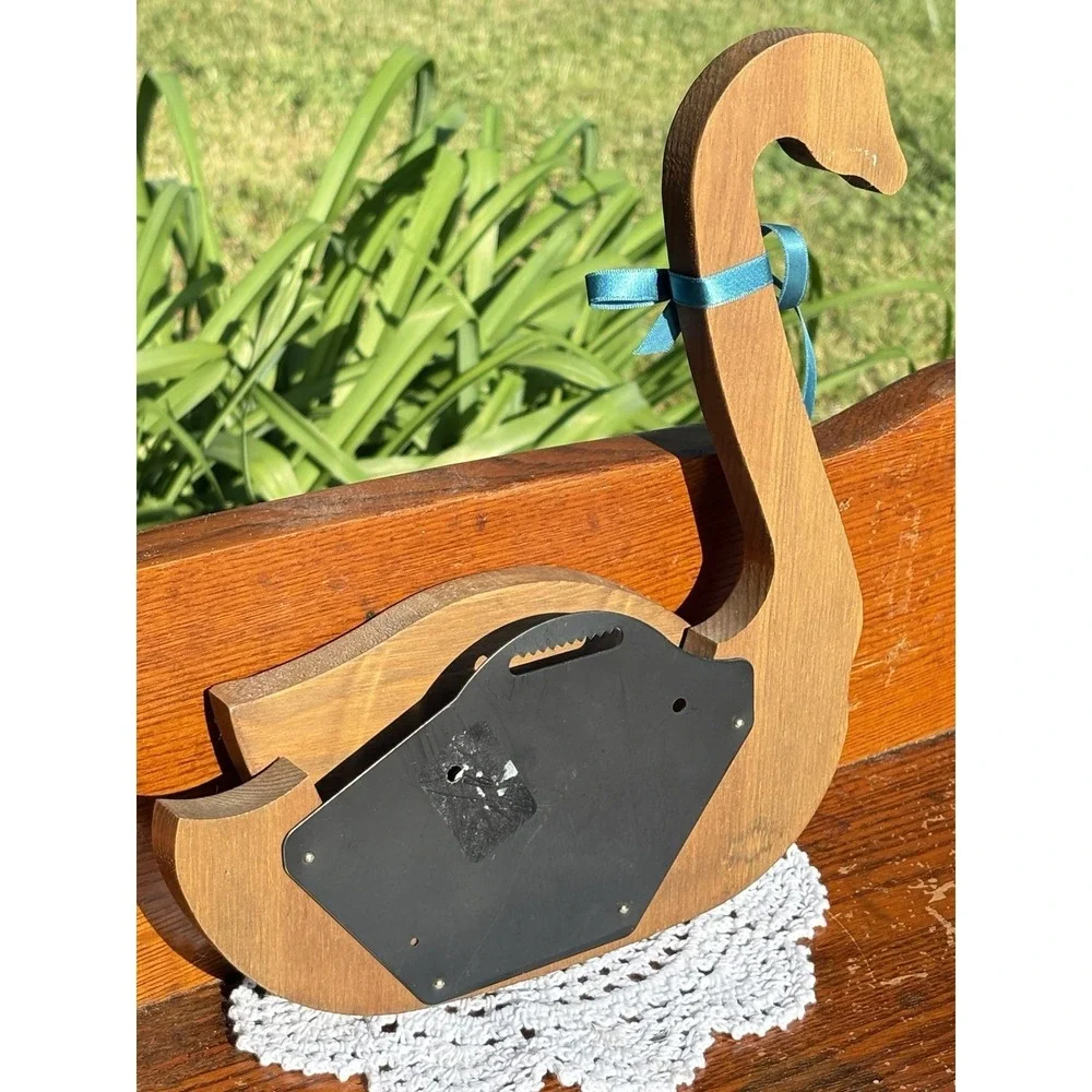 Vtg Wooden Duck Goose Painted Floral Wall Mounted Letter Holder Cottagecore